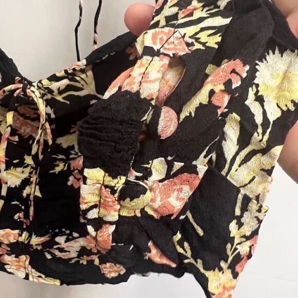 Free People Hilary Printed Top Black - Picture 5 of 9